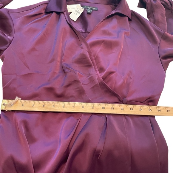 Banana Republic Wrap Dresss Elegant Purple Wrap Dress-Size 10-NWT - Picture 7 of 11